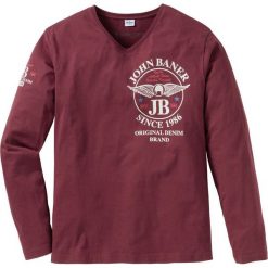 Shirt z długim rękawem i dekoltem w serek Regular Fit bonprix bordowy. Koszulki męskie z długim rękawem marki 4f. Za 44.99 zł.