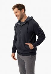 Bluza regular z kapturem B-FOG. Niebieskie bluzy z kapturem męskie Volcano, m, bez wzorów, z bawełny, z kapturem. Za 199.99 zł.