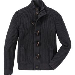 Sweter rozpinany z guzikami kołkami Regular Fit bonprix antracytowy melanż. Kardigany męskie marki bonprix. Za 59.99 zł.