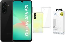 Smartfon Samsung Galaxy A26 5G 8/256GB Czarny (SM-A266BZKCEUB) + Etui Clear Case. Czarne smartfony SAMSUNG. Za 1,461.00 zł.