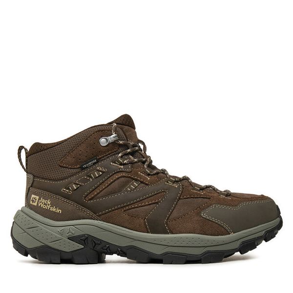 Trekkingi Jack Wolfskin. Brązowe buty trekkingowe męskie Jack Wolfskin, bez wzorów, bez zapięcia, trekkingowe. Za 489.99 zł.