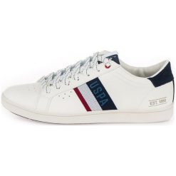 U.S. Polo Assn. Tenisówki Męskie Icon 46 Białe. Białe trampki męskie U.S. Polo Assn., bez wzorów, ze skóry, bez zapięcia. Za 369.00 zł.