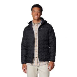 Kurtka puchowa męska Columbia Delta Ridge II Down Hooded z kapturem. Czarne kurtki męskie Columbia, m, bez wzorów, z puchu, sportowe, bez ramiączek, z kapturem. Za 672.99 zł.