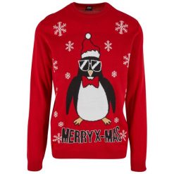 Bluza Urban Classics Christmas. Czerwone bluzy nierozpinane męskie Urban Classics, m, bez wzorów, bez ramiączek, bez kaptura. Za 229.00 zł.