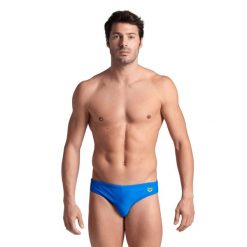 Kąpielówki męskie slipy kąpielowe sportowe na basen Arena Santamarias. Niebieskie kąpielówki męskie ARENA, m, bez wzorów. Za 49.99 zł.