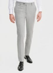 PAKO LORENTE - Szare spodnie ganiturowe. Szare eleganckie spodnie męskie Pako Lorente, bez wzorów, z elastanu. Za 399.99 zł.