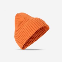 Czapka beanie. Brązowe czapki męskie Decathlon, bez wzorów, z materiału, sportowe. Za 54.99 zł.