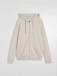 Rozpinana bluza z kapturem - kremowy. Białe bluzy z kapturem męskie Sinsay, l, bez wzorów, z kapturem. Za 49.99 zł.