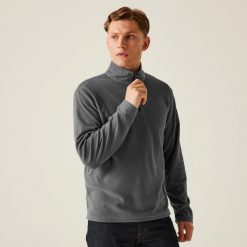 Polar roboczy męski Micro Zip Neck. Szare bluzy z polaru męskie Regatta, m, bez wzorów, z polaru, biznesowe, bez ramiączek, bez kaptura. W wyprzedaży za 99.99 zł.