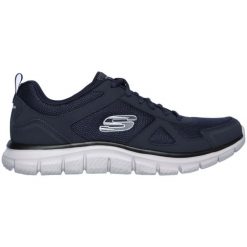 Buty męskie SKECHERS Track Scrolic. Niebieskie buty treningowe męskie Skechers, bez wzorów, bez zapięcia. Za 219.99 zł.