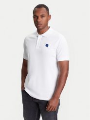 KARL LAGERFELD Polo 745022 553231 Biały Regular Fit. Białe koszulki polo męskie KARL LAGERFELD, l, bez wzorów, z bawełny, bez kołnierzyka, bez ramiączek. Za 319.99 zł.