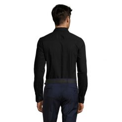 Męska Koszula Z Długim Rękawem Blake Stretch. Czarne koszule męskie SOL'S, m, bez wzorów, casualowe, bez kołnierzyka, bez ramiączek. Za 158.99 zł.