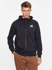 New Balance Bluza Essentials Stacked Logo French Terry Jacket MJ31536 Czarny Regular Fit. Czarne bluzy rozpinane męskie New Balance, m, bez wzorów, z syntetyku, bez ramiączek, bez kaptura. Za 209.99 zł.