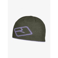 Czapka zimowa Ortovox Merino Logo Knit Beanie - dark wild herbs. Zielone czapki męskie ORTOVOX, na zimę, bez wzorów, sportowe. Za 177.99 zł.