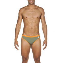 Kąpielówki slipy męskie na basen Arena Team Stripe Brief. Brązowe kąpielówki męskie ARENA, m, bez wzorów. Za 49.99 zł.