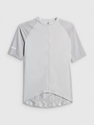 4F Koszulka kolarska męska - szara L. Szare t-shirty męskie 4f, l, bez wzorów, z materiału, bez kołnierzyka, bez ramiączek. Za 179.99 zł.