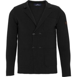 Sweter w kolorze czarnym. Czarne swetry męskie marki Jimmy Sanders, bez wzorów, bez kołnierzyka, bez ramiączek. W wyprzedaży za 99.95 zł.