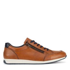 Półbuty Rieker. Brązowe codzienne półbuty męskie Rieker, bez wzorów, bez obcasa, bez zapięcia. Za 299.99 zł.