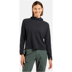 Bluza z kapturem Odlo Mid layer hoody CUBIC. Czarne bluzy nierozpinane męskie Odlo, m, bez wzorów, bez ramiączek, z kapturem. Za 319.99 zł.