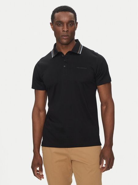 KARL LAGERFELD Polo 745002 552200 Czarny Slim Fit. Czarne koszulki polo męskie KARL LAGERFELD, m, bez wzorów, z bawełny, bez kołnierzyka, bez ramiączek. Za 339.99 zł.