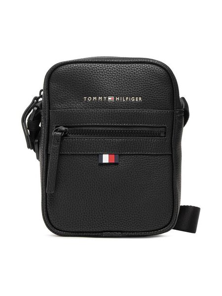 Tommy Hilfiger Saszetka Essential Pu Mini Reporter AM0AM09504 Czarny. Czarne saszetki męskie Tommy Hilfiger, bez wzorów, ze skóry. Za 209.99 zł.