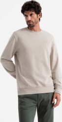 Ombre Melanżowa męska bluza dresowa z wyszywanym logotypem beżowa V2 OM-SSNZ-0163 XXL. Brązowe bluzy nierozpinane męskie Ombre, m, bez wzorów, z dresówki, bez ramiączek, bez kaptura. Za 159.99 zł.