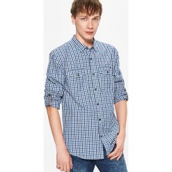Koszula w drobną kratę - Niebieski. Niebieskie koszule męskie Cropp. W wyprzedaży za 39.99 zł.