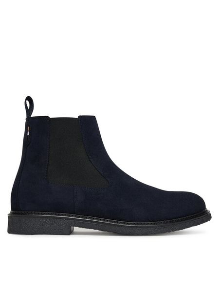 BOSS Sztyblety Kope 50548076 Granatowy. Niebieskie sztyblety męskie Boss, ze skóry, bez obcasa, bez zapięcia. Za 579.99 zł.