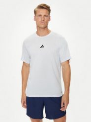 Adidas Koszulka techniczna Workout Logo IT2128 Niebieski Regular Fit. Niebieskie t-shirty sportowe męskie ADIDAS, m, bez wzorów, z bawełny, sportowe, bez ramiączek. Za 99.99 zł.