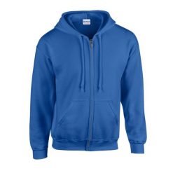 Bluza Z Kapturem Dla Dorosłych Unisex Heavy Blend Full Zip. Niebieskie bluzy nierozpinane męskie GILDAN, l, bez wzorów, bez ramiączek, z kapturem. Za 121.99 zł.