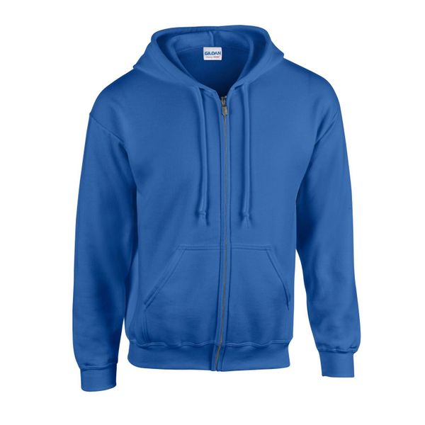 Bluza Z Kapturem Dla Dorosłych Unisex Heavy Blend Full Zip. Niebieskie bluzy nierozpinane męskie GILDAN, m, bez wzorów, z kapturem. Za 127.99 zł.