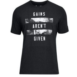 Koszulka sportowa męska Under Armour Gains Arent Given 1305662. Czarne t-shirty sportowe męskie Under Armour, m, bez wzorów, sportowe, bez ramiączek. Za 119.00 zł.