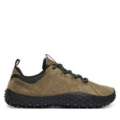 Trekkingi Merrell. Zielone buty trekkingowe męskie Merrell, bez wzorów, bez zapięcia, trekkingowe. Za 489.99 zł.
