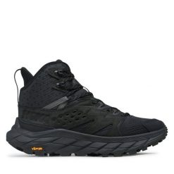 Trekkingi Hoka. Czarne buty zimowe męskie HOKA, bez wzorów, sportowe, bez obcasa, bez zapięcia. Za 499.99 zł.