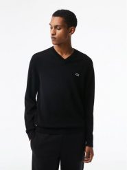 Lacoste Sweter AH1951 Czarny Regular Fit. Czarne kardigany męskie Lacoste, m, bez wzorów, z bawełny, bez ramiączek. Za 379.99 zł.