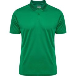 Niezbędna koszulka polo Hummel. Zielone koszulki polo męskie HUMMEL, m, bez wzorów, sportowe, bez kołnierzyka, bez ramiączek. Za 125.00 zł.