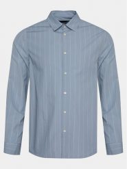 Sisley Koszula 5B8SSQ03A Niebieski Regular Fit. Niebieskie koszule męskie Sisley, m, bez wzorów, z bawełny, bez kołnierzyka, bez ramiączek. Za 139.99 zł.