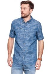 KOSZULA ANERKJENDT RUDY DARK DENIM 8.413.031. Brązowe koszule męskie Anerkjendt, m, z aplikacjami, z denimu, bez kołnierzyka, bez ramiączek. Za 109.99 zł.