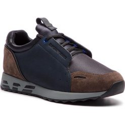 Sneakersy EMPORIO ARMANI - X4X241 XL457 D738 Antra/Dk Navy/Bk/Dk. Niebieskie buty sportowe na co dzień męskie Emporio Armani, z materiału, eleganckie. Za 809.00 zł.