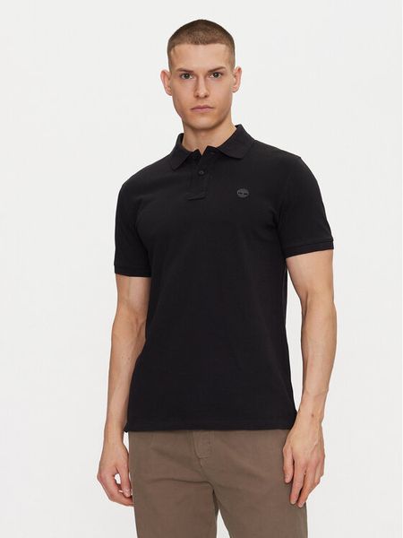Timberland Polo TB0A6VDP Czarny Regular Fit. Czarne koszulki polo męskie Timberland, l, bez wzorów, z bawełny, bez kołnierzyka, bez ramiączek. Za 279.99 zł.