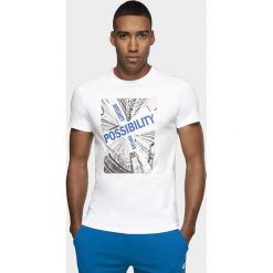 T-shirt męski TSM005 - biały. T-shirty męskie 4f. W wyprzedaży za 49.99 zł.