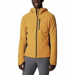 Bluza Turystyczna Rozpinana Męska Columbia Titan Pass 3.0 Hooded Fleece. Żółte bluzy rozpinane męskie Columbia, l, bez wzorów, sportowe, bez ramiączek, bez kaptura. Za 386.99 zł.
