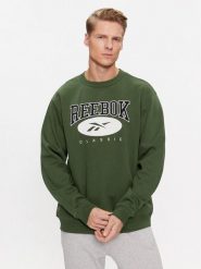 Reebok Bluza Archive Essentials IM1530 Zielony Regular Fit. Zielone bluzy nierozpinane męskie Reebok, m, bez wzorów, z syntetyku, bez ramiączek, bez kaptura. Za 179.99 zł.