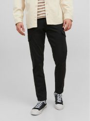Jack & Jones Spodnie materiałowe Ollie 12224001 Czarny Regular Fit. Czarne spodnie na co dzień męskie Jack & Jones, bez wzorów, z bawełny. Za 199.99 zł.