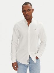 Tommy Jeans Koszula DM0DM21298 Biały Regular Fit. Białe koszule męskie Tommy Jeans, l, bez wzorów, z bawełny, bez kołnierzyka, bez ramiączek. Za 239.99 zł.