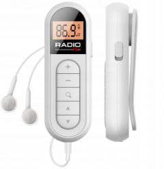 RADIO FM PRZENOŚNE NA AKUMULATOR USB WYŚWIETLACZ + SŁUCHAWKI DO BIEGANIA. Radia AMT. Za 99.99 zł.