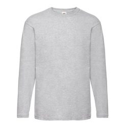 Koszulka Z Długim Rękawem Dla Dorosłych Unisex Valueweight. Szare koszulki męskie z długim rękawem Fruit of the Loom, s, bez wzorów, sportowe, bez kołnierzyka, bez ramiączek. Za 48.99 zł.
