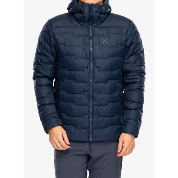 Kurtka puchowa męska Haglofs ROC Flash Down Hood. Niebieskie kurtki męskie Haglöfs, m, bez wzorów, z puchu, sportowe, bez ramiączek, bez kaptura. Za 797.99 zł.