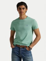 Polo Ralph Lauren T-Shirt 710671438415 Zielony Slim Fit. Zielone koszulki polo męskie Polo Ralph Lauren, m, bez wzorów, z bawełny, bez kołnierzyka, bez ramiączek. Za 289.99 zł.