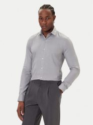 Calvin Klein Koszula LV019EU066 Szary Slim Fit. Szare koszule męskie Calvin Klein, m, bez wzorów, z syntetyku, bez kołnierzyka, bez ramiączek. Za 389.99 zł.